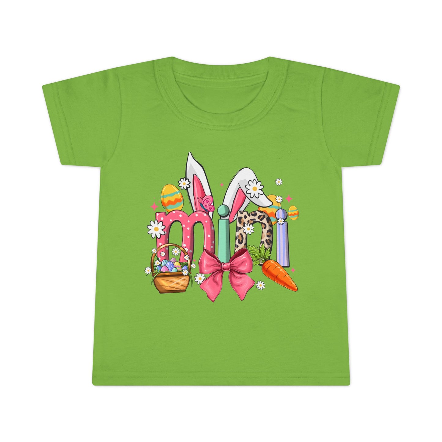 Easter Bunny Letters Toddler T-Shirt — Cute Spring Easter Egg & Carrot Design
