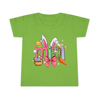 Easter Bunny Letters Toddler T-Shirt — Cute Spring Easter Egg & Carrot Design
