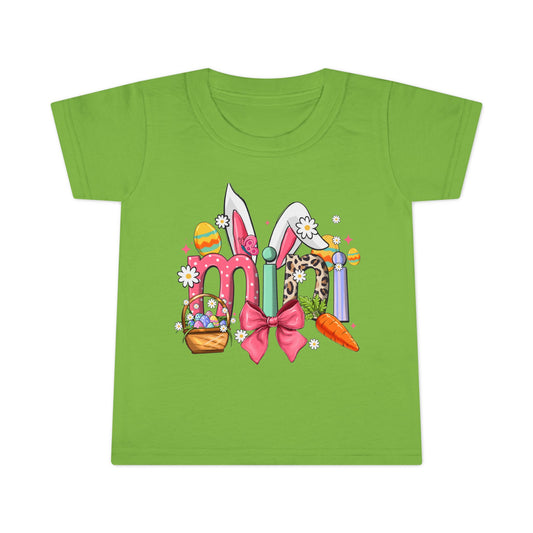 Easter Bunny Letters Toddler T-Shirt — Cute Spring Easter Egg & Carrot Design