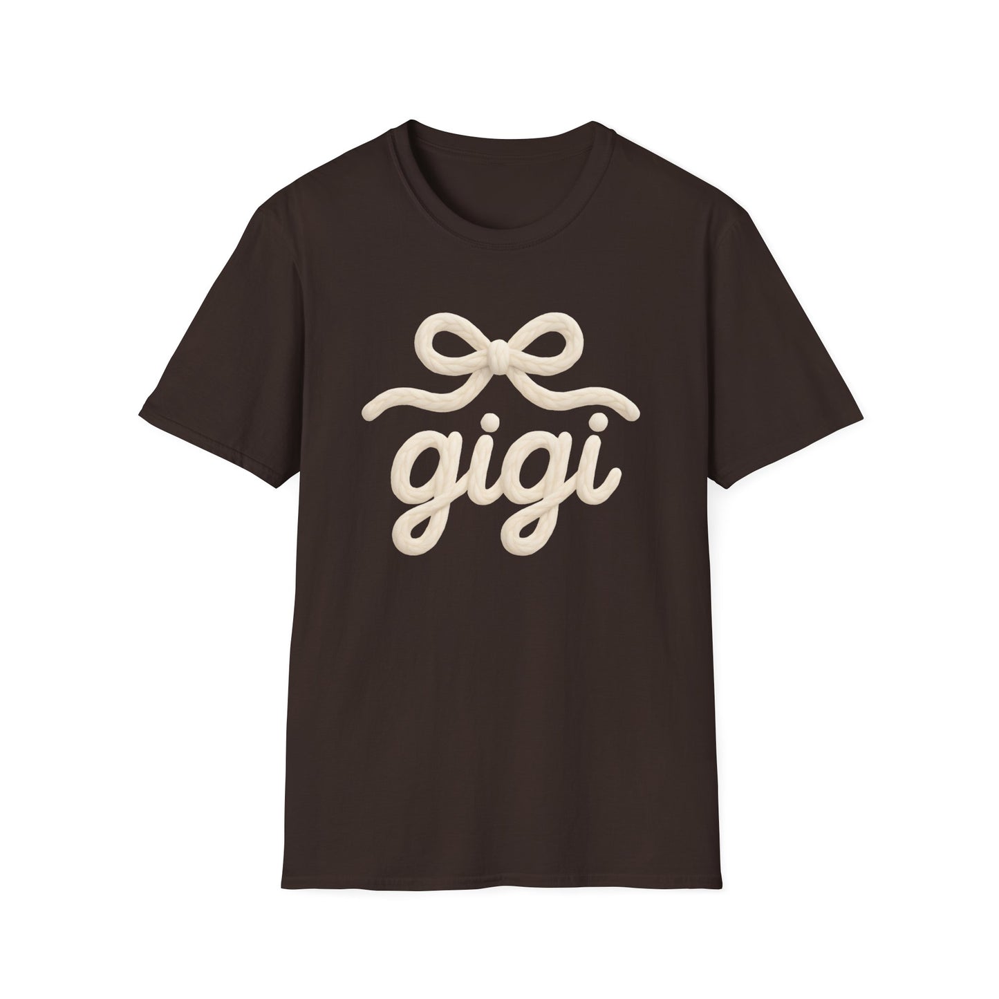 Gigi Script Bow T-Shirt — Cute Grandma Gigi Gift