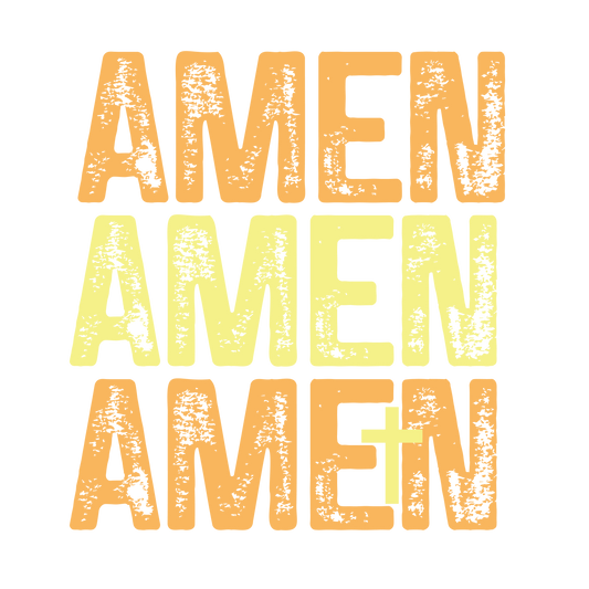 Amen Repeat T-Shirt — Vintage Block Text Christian Tee