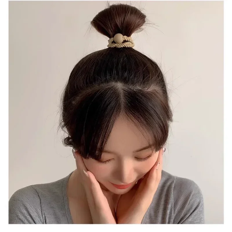 10PCS Headband Leather Band Female High Ponytail Holster Hair