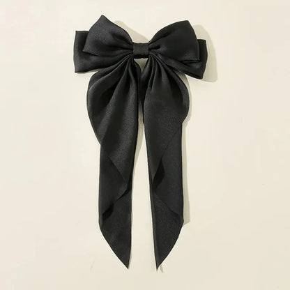 Hair Clips for Women Girls Big Bowknot Solid Satin
