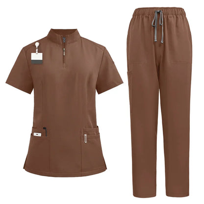 Medical Nurse Surgical Uniforms Woman Scrub Set