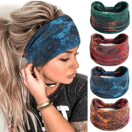 Boho Headbands for Women Knotted Wide