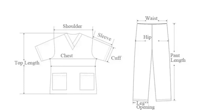 Medical Nurse Surgical Uniforms Woman Scrub Set