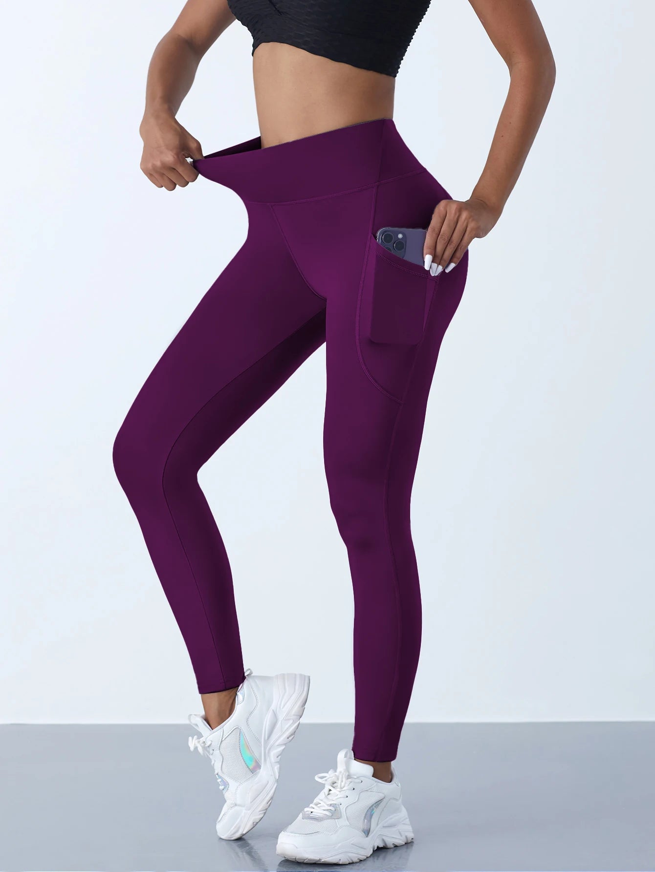 High Waist Women's Tights With Pockets Push Up