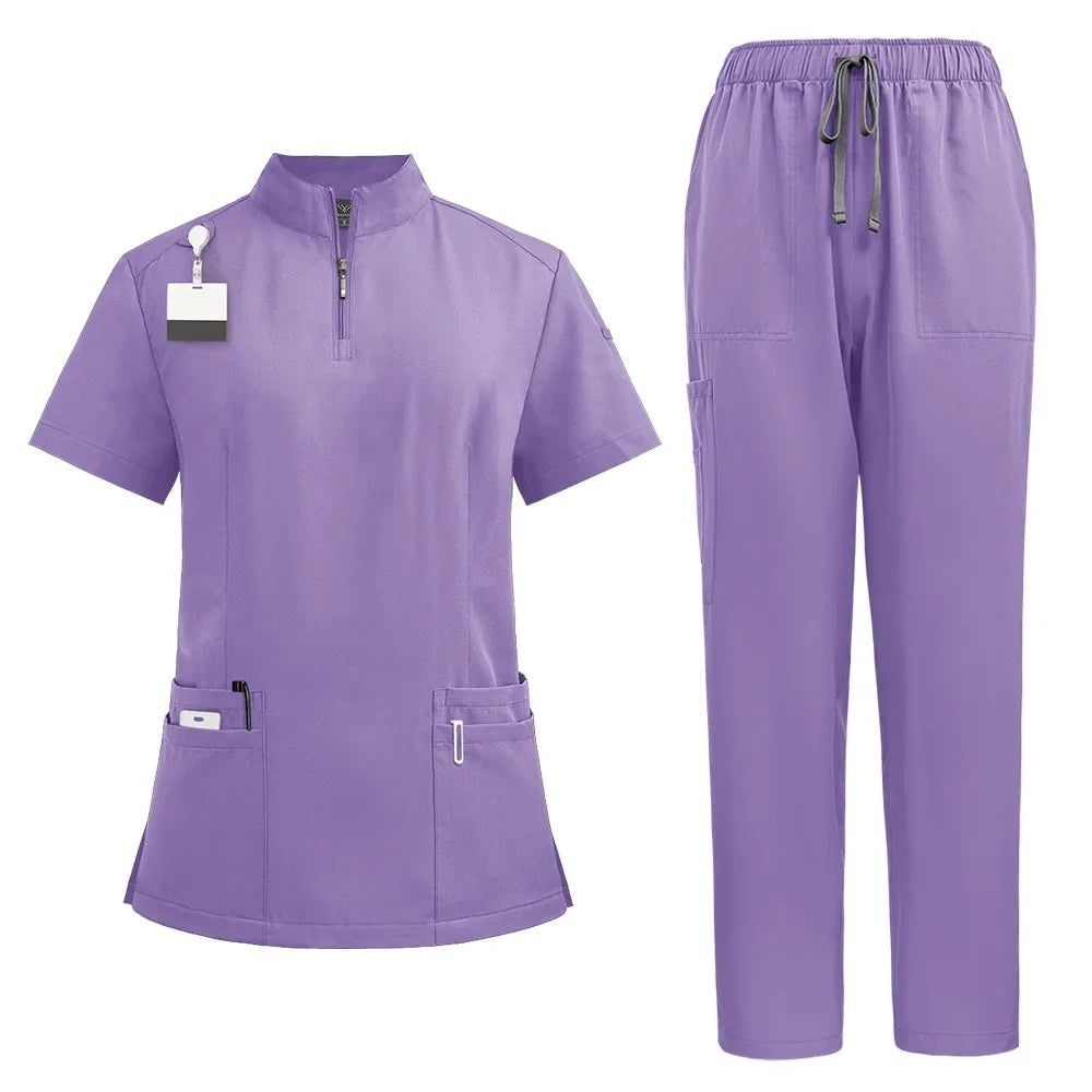 Medical Nurse Surgical Uniforms Woman Scrub Set