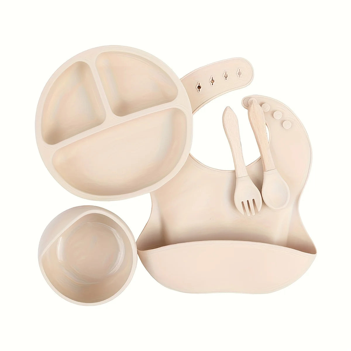 Silicone mother and baby set, cartoon weaning set for toddlers, BPA free, baby dinner plate, baby shower gift, holiday gift