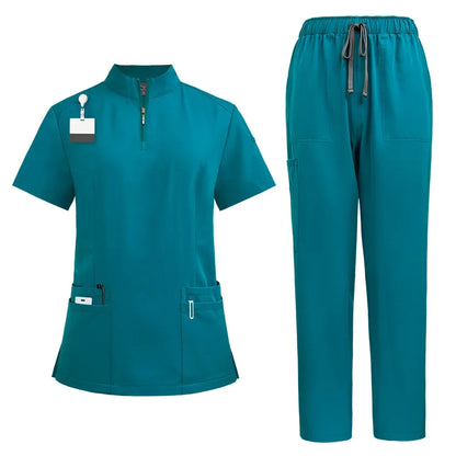 Medical Nurse Surgical Uniforms Woman Scrub Set