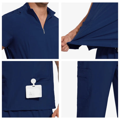 Medical Scrubs Short Sleeved Top+pants