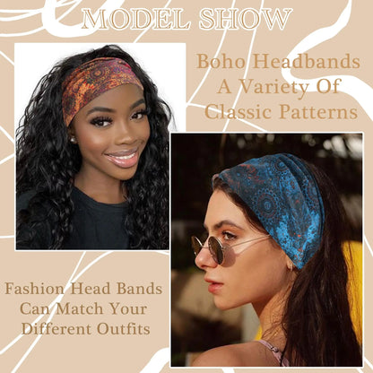 Boho Headbands for Women Knotted Wide