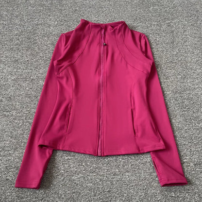 Quick Dry Collar Fitness Jacket For Women Slim-Fit Zipper