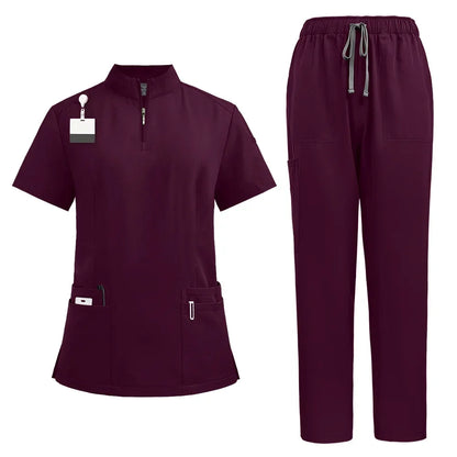 Medical Nurse Surgical Uniforms Woman Scrub Set