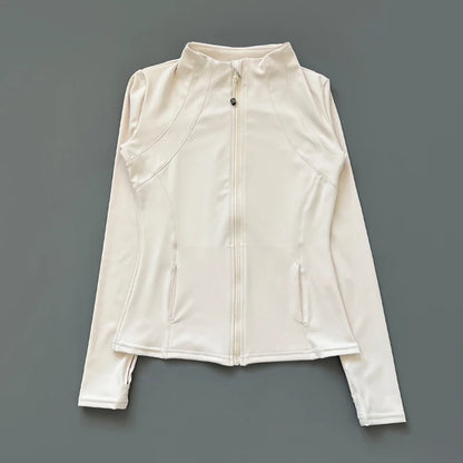 Quick Dry Collar Fitness Jacket For Women Slim-Fit Zipper