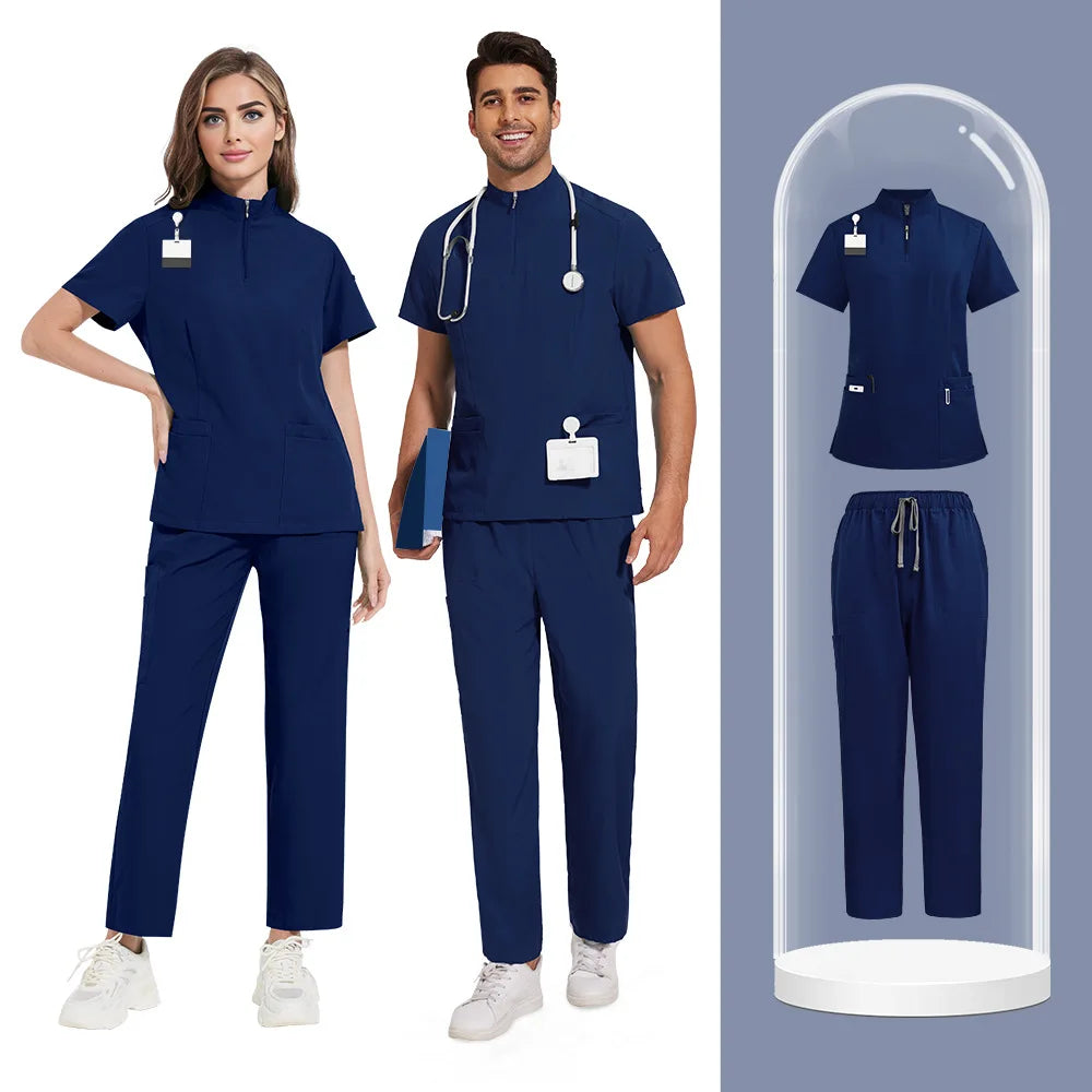 Medical Scrubs Short Sleeved Top+pants