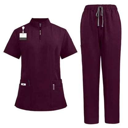 Medical Nurse Surgical Uniforms Woman Scrub Set