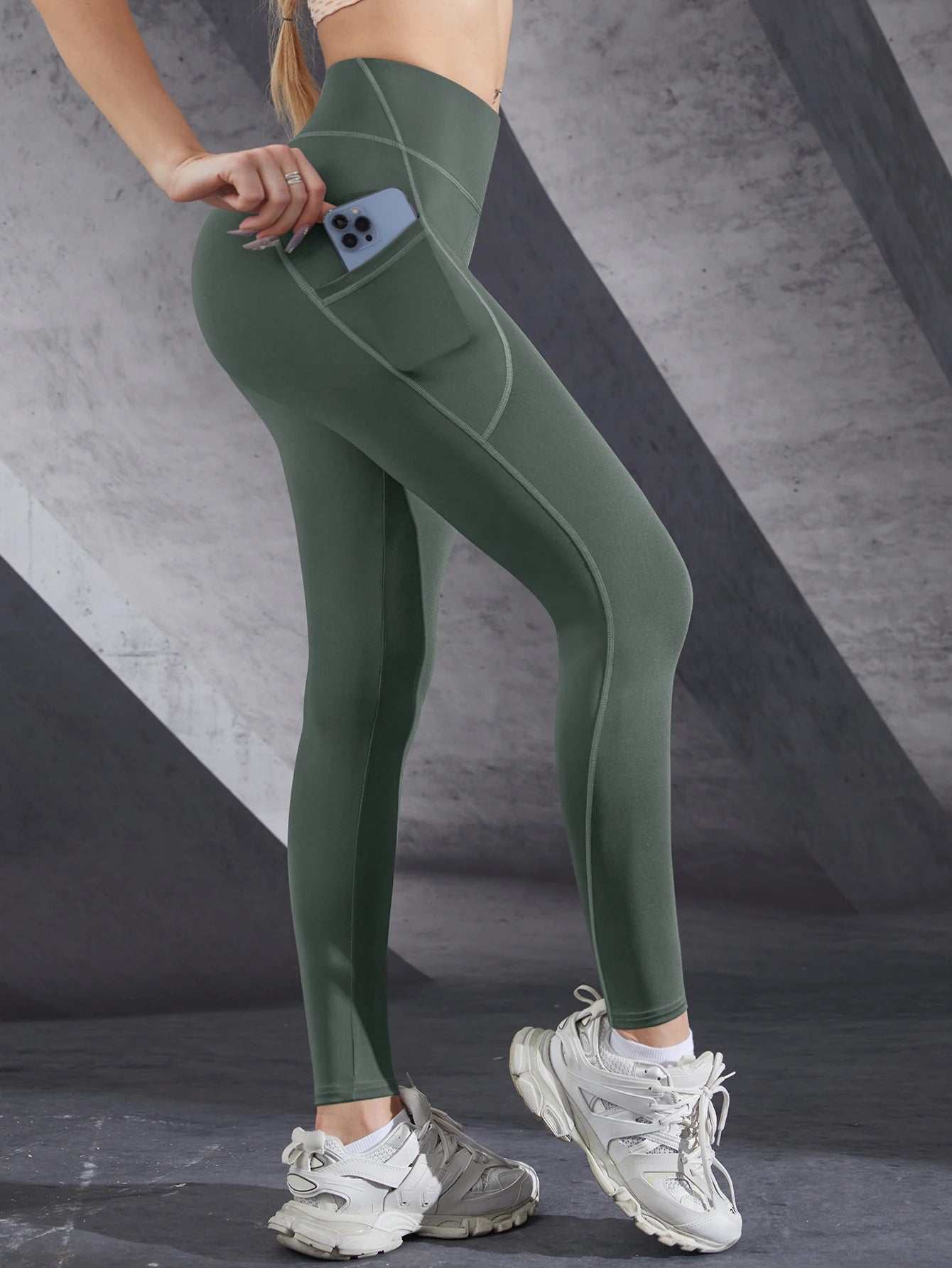 High Waist Women's Tights With Pockets Push Up