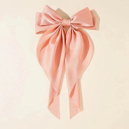 Hair Clips for Women Girls Big Bowknot Solid Satin
