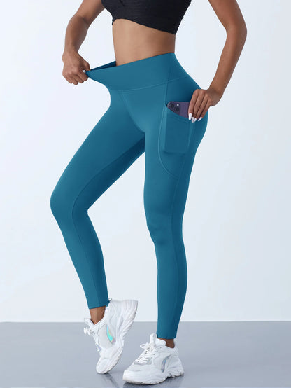 High Waist Women's Tights With Pockets Push Up