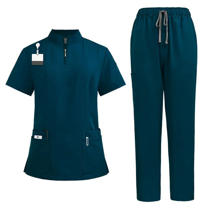 Medical Nurse Surgical Uniforms Woman Scrub Set